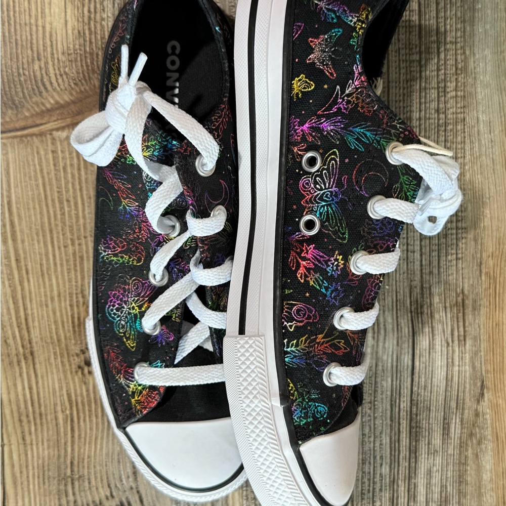 Converse Kids Sneakers with Multicolor Pattern on Black